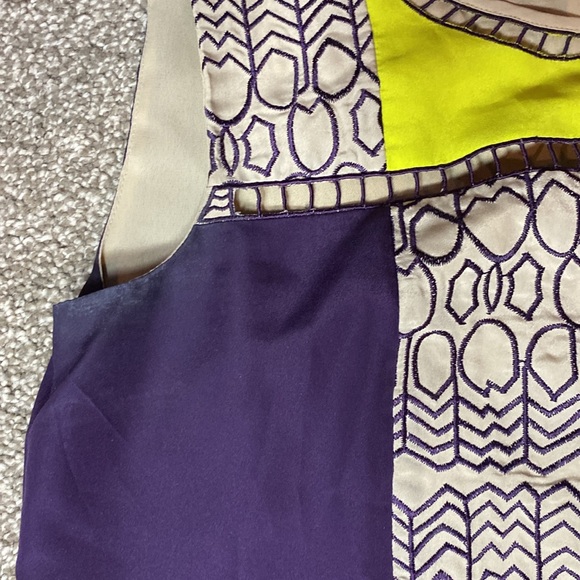 Jones New York Petite unique dress top purple/tan/green size 6p - Picture 4 of 7